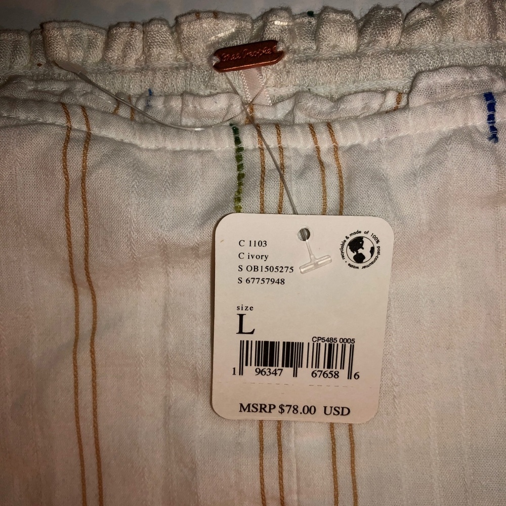 NWT Free People Seratonin Corset Top Ivory (size L) - Picture 11 of 13
